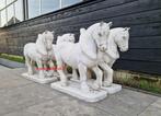 4 paarden van beton, Jardin & Terrasse, Statues de jardin, Comme neuf, Enlèvement, Béton