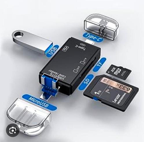 Geheugenkaartlezer 6 in 1., Computers en Software, USB Sticks, Nieuw, Ophalen of Verzenden