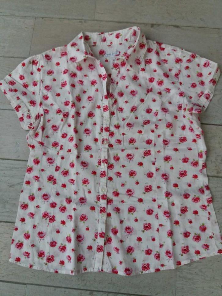 Mooi fleurig bloesje - large - Buissonnière - maat 40, Kleding | Dames, T-shirts, Zo goed als nieuw, Maat 38/40 (M), Roze, Korte mouw