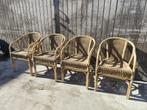 4 stoelen in rotan, Tuin en Terras, Ophalen, Gebruikt, Rotan