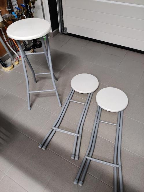 opvouwbare barkrukken (3 stuks), Huis en Inrichting, Barkrukken, Gebruikt, 60 tot 90 cm, Kunststof, Metaal, 3 krukken, Ophalen