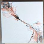 Abstract modern acryl canvas - 40*40cm - roze/wit, Ophalen of Verzenden