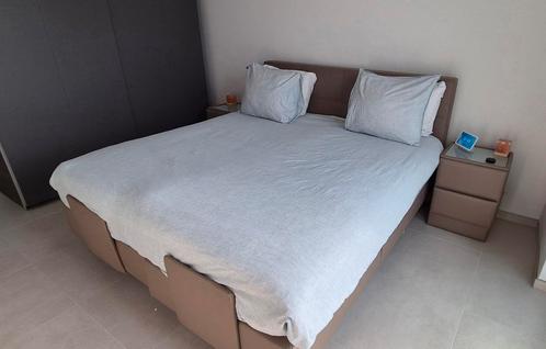 Elektrisch Verstelbaar Lederen Bed met Nachtkasten, Huis en Inrichting, Slaapkamer | Boxsprings, Gebruikt, 200 cm, Ophalen
