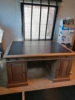 Eiken bureau dubbeldesk landelijke stijl, Huis en Inrichting, Bureaus, Ophalen, Zo goed als nieuw, Bureau