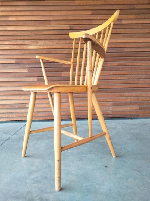 1960s vintage houten spijlen stoel, Verzamelen, Retro, Huis en Inrichting, Ophalen