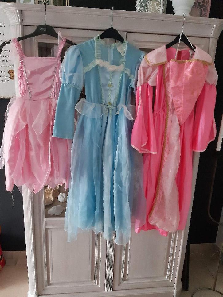 Carnaval verkleed / prinses kleedjes 5€/stuk (6/8j /128/140), Kinderen en Baby's, Carnavalskleding en Verkleedspullen, Gebruikt