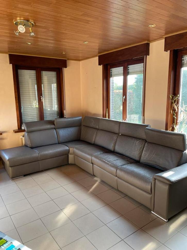 Hoeksalon met elektrische relax, Huis en Inrichting, Zetels | Complete zithoeken, Gebruikt, Kunststof, Ophalen