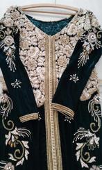 groene caftan / henna jurk met riem maat 38 /40, Maat 38/40 (M), Galajurk, Handmade, Ophalen of Verzenden