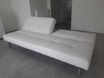 Canapé-lit blanc chromé, Maison & Meubles, Autres dimensions, Deux personnes, Enlèvement, Utilisé
