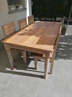 Tuinset teak tafel met 6 stoelen, Tuin en Terras, Tuinsets en Loungesets, Ophalen, Gebruikt, 6 zitplaatsen, Teakhout