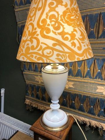 Lampe vintage Hollywood Regency avec abat-jour Laura Ashley.