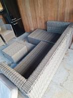 Loungeset rotan ongeveer 2 x 1.5 m inclusief poef en kussens, Tuin en Terras, Ophalen, Rotan, Loungeset