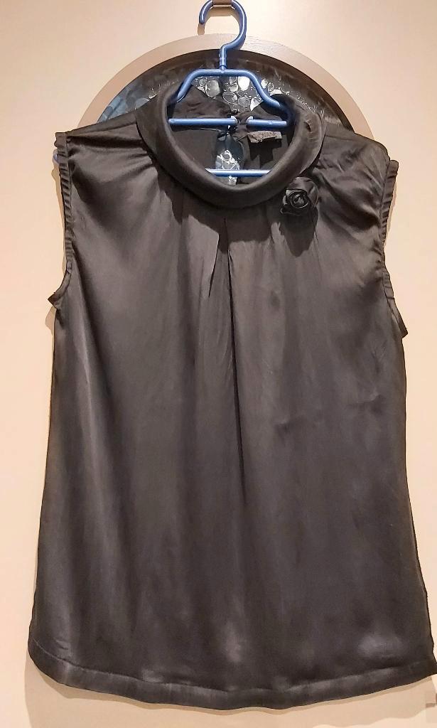 feestelijke blouse - top, mt 38, Giovane, 95% zijde, Kleding | Dames, Blouses en Tunieken, Zo goed als nieuw, Maat 38/40 (M), Zwart