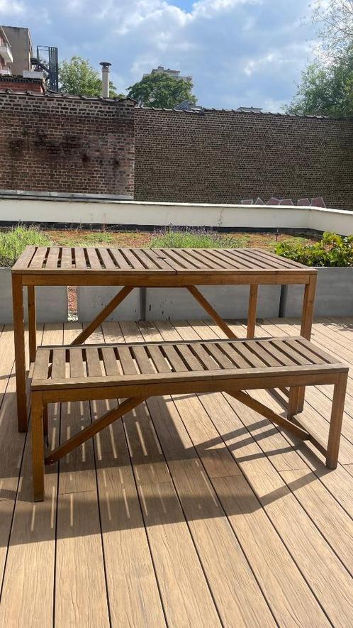 IKEA Nammaro houten buitentafel met bank, Tuin en Terras, Tuintafels, Gebruikt, Rechthoekig, Hout, Ophalen