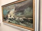 VISSERSBOOT IN DE GOLVEN (gereserveerd), Antiek en Kunst, Kunst | Schilderijen | Klassiek, Ophalen