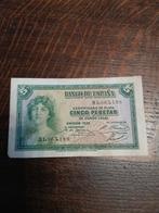 mooi biljet van Spanje 5 peseta 1935, Postzegels en Munten, Bankbiljetten | Nederland, Ophalen of Verzenden