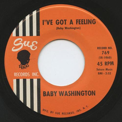 Baby Washington – Hush Heart / I've Got A Feeling "popcorn", Cd's en Dvd's, Vinyl Singles, Gebruikt, Single, R&B en Soul, 7 inch