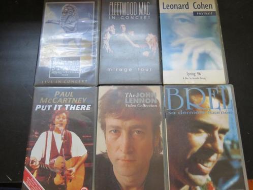 6 x VHS VIDEO K7 - THE ROLLING STONES / LEONARD COHEN.., CD & DVD, VHS | Documentaire, TV & Musique, Utilisé, Musique et Concerts