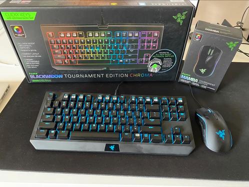 RAZER MAMBA TE + RAZER BLACKWIDOW TE CHROMA (ENSEMBLE), Informatique & Logiciels, Claviers, Comme neuf, Qwerty, Filaire, Ensemble clavier et souris