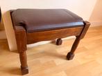 Repose pieds ou pouf, bois masdif et similicuir, Enlèvement, Utilisé, Bois