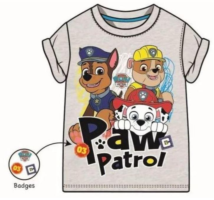 Paw Patrol T-shirt Grijs - Maat 128 - VAN 9,95 VOOR 4,95!, Kinderen en Baby's, Kinderkleding | Maat 128, Nieuw, Jongen, Shirt of Longsleeve