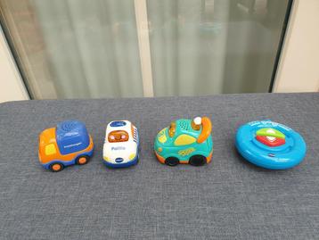 3 stuks Vtech auto's, politie, vrachtwagen en racecirquit ., Kinderen en Baby's, Speelgoed | Vtech, Ophalen, Zo goed als nieuw