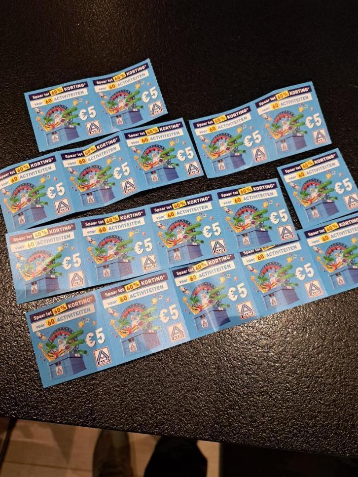 aldi spaaraktie bon waardebon 5€     prijs 0.50€/stuk, Verzamelen, Supermarktacties, Aldi, Ophalen