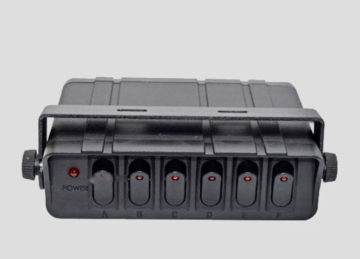 Mobisuv Schakelpaneel 6 schakelaars Rood 12V 40A, Auto-onderdelen, Verlichting, Nieuw, Verzenden