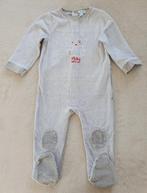 Pyjama grenouillère en velours gris - T86 (2ans) - Obaïbi, Ophalen, Nacht- of Onderkleding, Jongetje of Meisje, Zo goed als nieuw