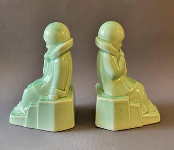 ️ ✔️Art Deco boekensteun keramiek „Louis Fontinelle” 1930 beschikbaar voor biedingen