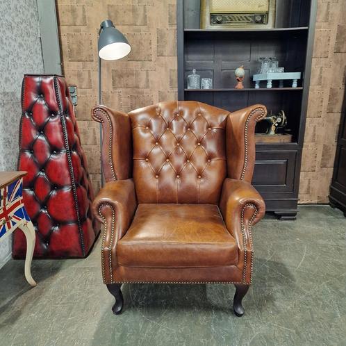 King fauteuil- Cognac, Antiek en Kunst, Antiek | Meubels | Stoelen en Sofa's, Ophalen