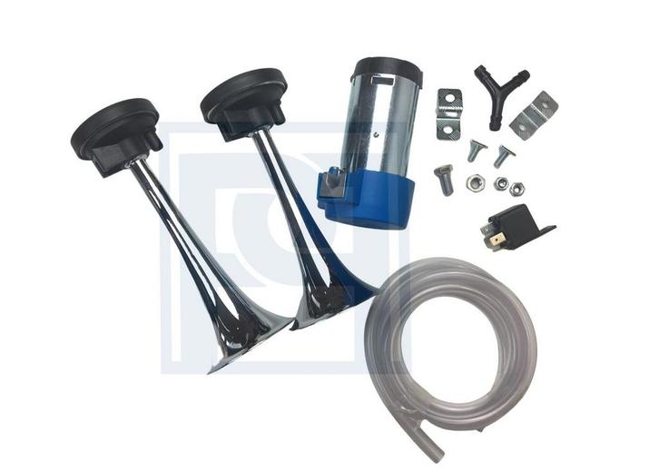 Volvo Claxon luchthoorn (complete set) 2 luchthoorns chroom, Auto-onderdelen, Overige Auto-onderdelen, Nieuw, Ophalen of Verzenden