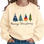 Crème sweater shirt maat 98 met kerstbomen print, Kinderen en Baby's, Kinderkleding | Maat 98, Ophalen of Verzenden, Nieuw, Meisje