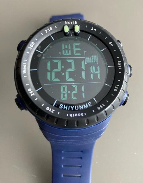 SHIYUNME herenhorloge (blauwe band)., Handtassen en Accessoires, Horloges | Heren, Nieuw, Polshorloge, Kunststof, Kunststof, Ophalen of Verzenden
