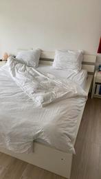 Wit bed met lattenbodem en matras IKEA 180x200, Gebruikt, Wit, Ophalen