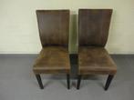 2 Stoelen met nubuckleder “ NIEUW “ amper gebruikt 50 €/st, Huis en Inrichting, Ophalen, Hout, Twee, Bruin