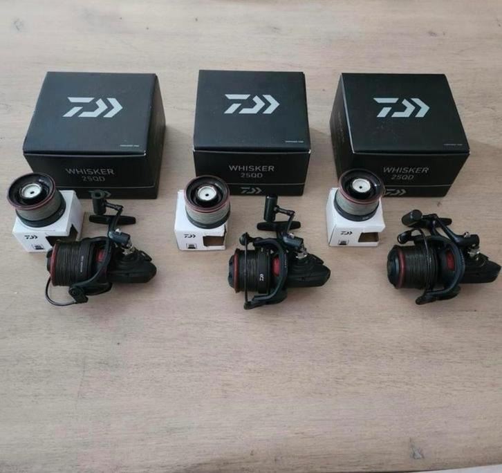 Daiwa Whisker 25 QD Molens + Extra's nieuw gevlochten lijn, Watersport en Boten, Hengelsport | Karpervissen, Zo goed als nieuw