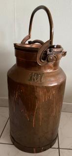 Pot à lait ancien avec couvercle cuivré, Antiquités & Art, Enlèvement, Cuivre