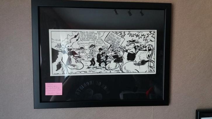 Tekening Hommage aan Franquin door Stibane (Durbuy 1988), Verzamelen, Stripfiguren, Ophalen of Verzenden