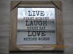 Spiegel Live Laugh Love, Ophalen, Minder dan 50 cm, Vierkant, Nieuw