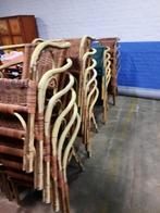 Terrasstoelen aluminium: kunststof: rotan/wicker/hout look, Ophalen, Gebruikt, Aluminium, Stapelbaar