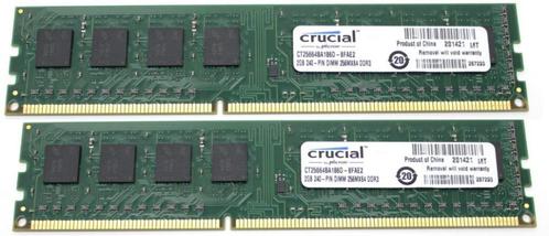 2x 2GB ram, DDR3-1866MHz, 240pin dimm voor pc, Informatique & Logiciels, Mémoire RAM, Utilisé, Desktop, 4 GB, DDR3, Enlèvement ou Envoi
