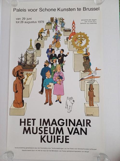 Het imaginair museum van Kuifje - Affiche originale Hergé, Collections, Personnages de BD, Comme neuf, Image, Affiche ou Autocollant
