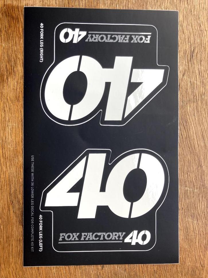 Stickers de fourche FOX 40, Fietsen en Brommers, Fietsaccessoires | Overige Fietsaccessoires, Nieuw, Ophalen of Verzenden