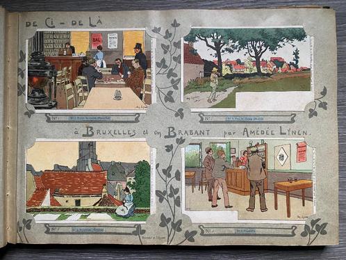 Illustrator Amédée Lynen compleet album 200 ansichtkaarten, Verzamelen, Postkaarten | Themakaarten, Voor 1920, Overige thema's