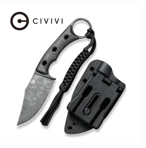 CIVIVI Midwatch C20059B-DS1 Damascus Fixed Blade Knife Carbo, Caravans en Kamperen, Kampeergereedschap, Nieuw, Verzenden