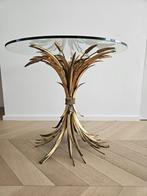 Coco Chanel Vintage Gold-Plated Metal Coffee Table, 45 à 60 cm, Regency, Autres matériaux, Rond