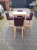 Tafel + stoelen, Huis en Inrichting, Stoelen, Ophalen, Gebruikt, Rood, Vier