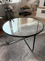 Salontafel glas zwart staal, Ophalen, Glas