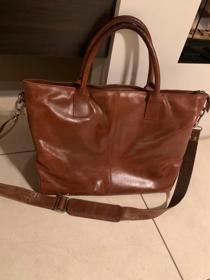 Plevier laptop-tas/boekentas  ECHT leder, Computers en Software, Laptoptassen, Zo goed als nieuw, Ophalen